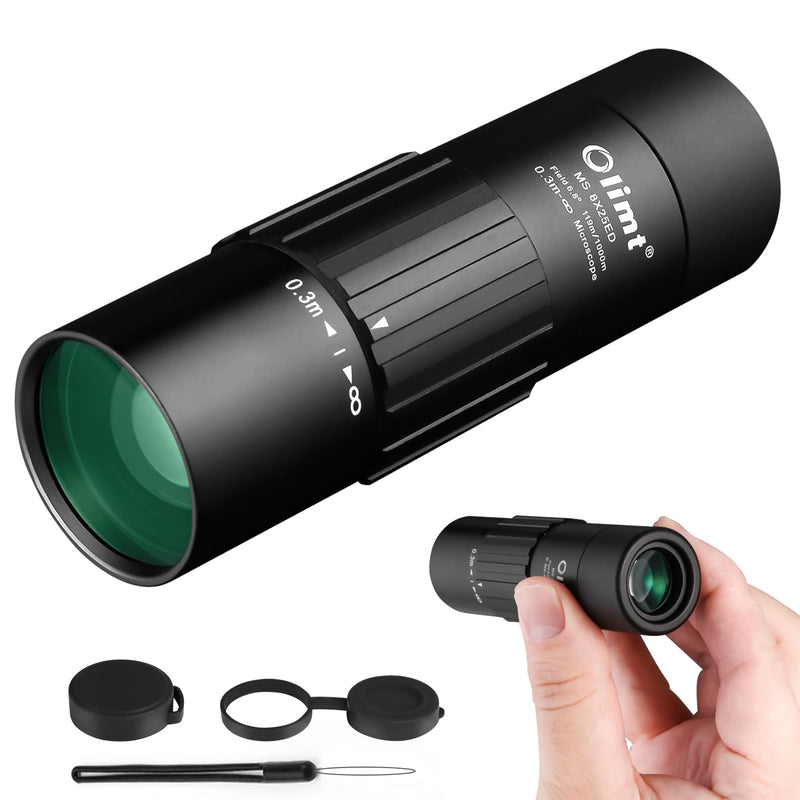 8x25 Monocular Telescope Mini Pocket Monocular Compact Monoculars for Adults 8X25 Black 1