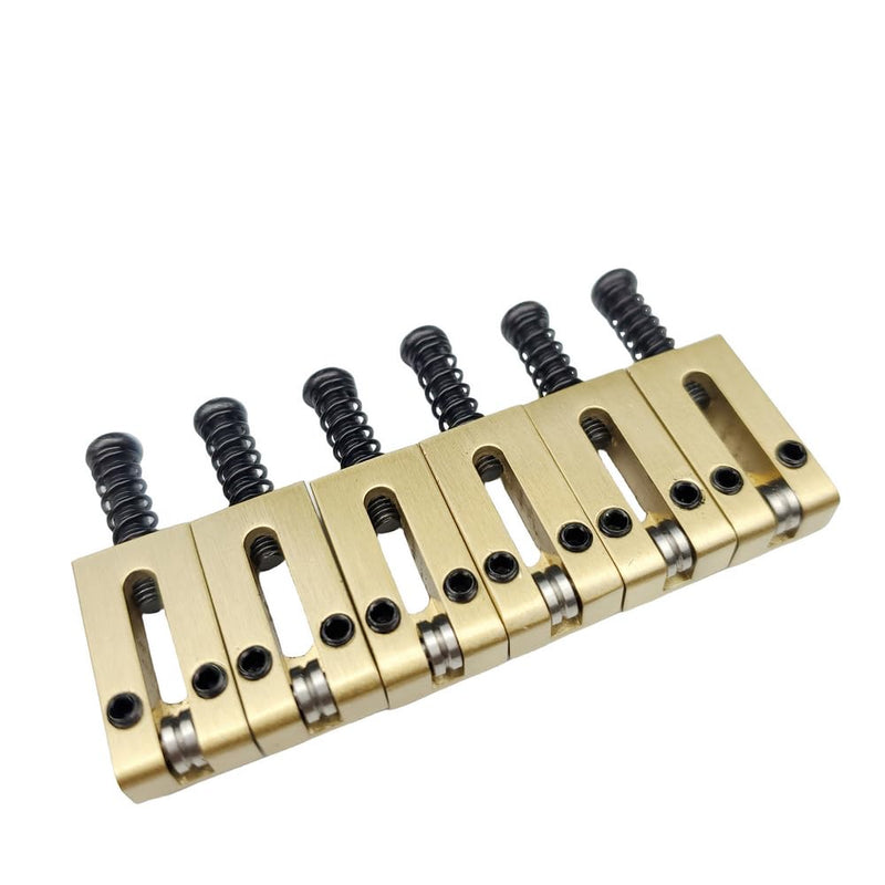 Kaynes 6PCS 10.5MM Guitar Bridge Roller Saddles – Brass Tremolo Bridges Saddle for Fender Telecaster Tele Stratocaster Strat ST TL Style Electric Guitar Replacement