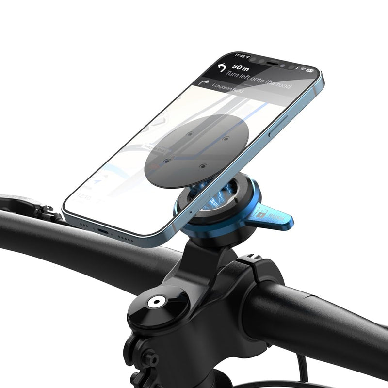 [AUSTRALIA] - Upgrade Bike Phone Mount, Magnetic Cell Phone Clip for Bicycle/Scooter Handlebar Compatible with iPhone 15/14/13 Pro Max, Samsung and More (Black&Blue-01) Black&Blue-01 