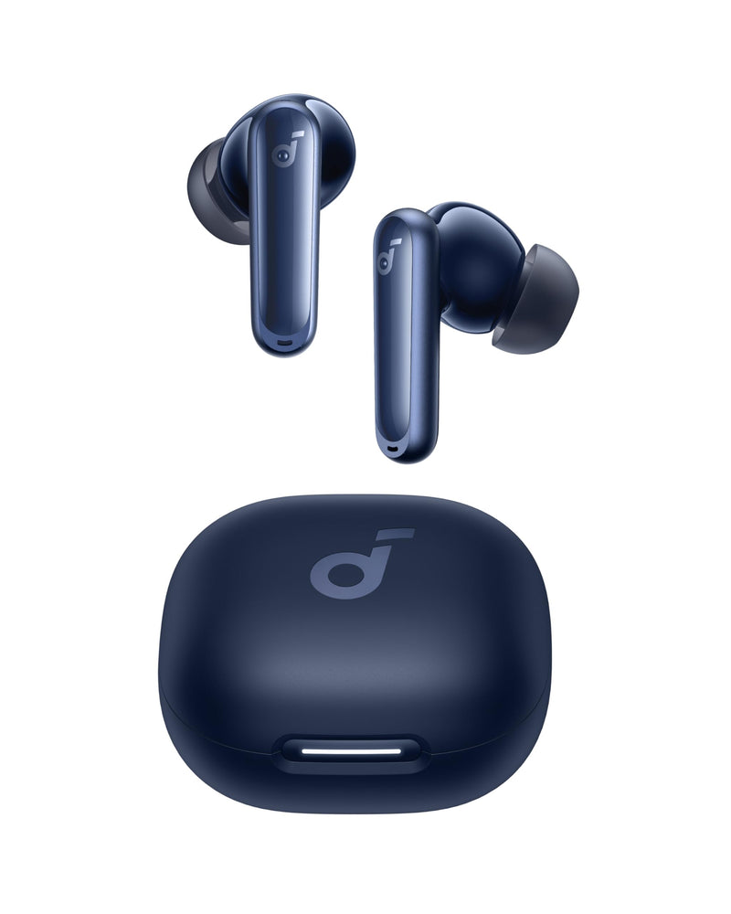 Soundcore P40i by Anker, Noise Cancelling Wireless Earbuds, Adaptive Noise Cancelling to Environments, Heavy Bass, 60H Playtime, 2-in-1 Case and Phone Stand, IPX5, Wireless Charging, Bluetooth 5.3 Navy Blue