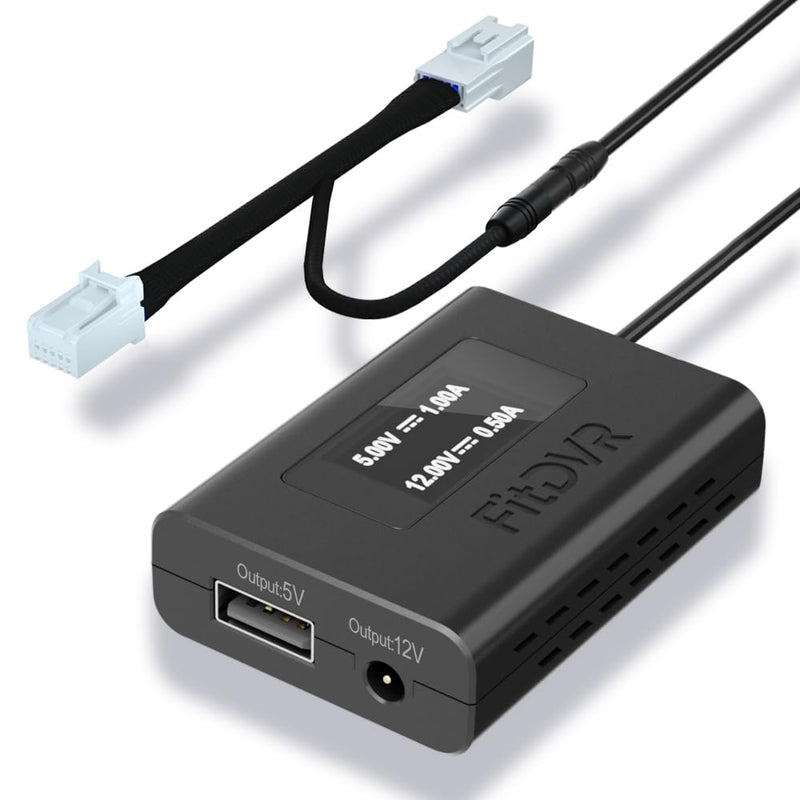 [AUSTRALIA] - Dash Cam Power Adapter (10-Pin) for for Hyundai, Kia, Genesis, LED Display USB Power Source, Connects to Rearview Mirror, Fuse Protection, Easy to Install, 5V 12V Output, D3-014 