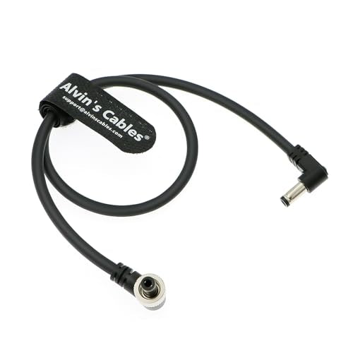 Alvin's Cables Right Angle DC to Locking DC Power Cable for SmallHD 702, Atomos Ninja V, Video Devices PIX-E7 PIX-E5 Monitor,Hollyland Mars 400s 45cm| 18inches Right Angle to Right Angle Black