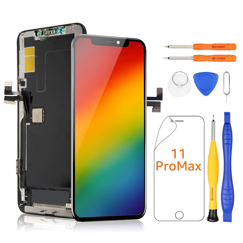 Yodoit for iPhone 11 Pro Max Screen Replacement Kit COF Full HD LCD Display 3D Touch Digitizer Frame for Model A2161, A2218 with Repair Tool Kit