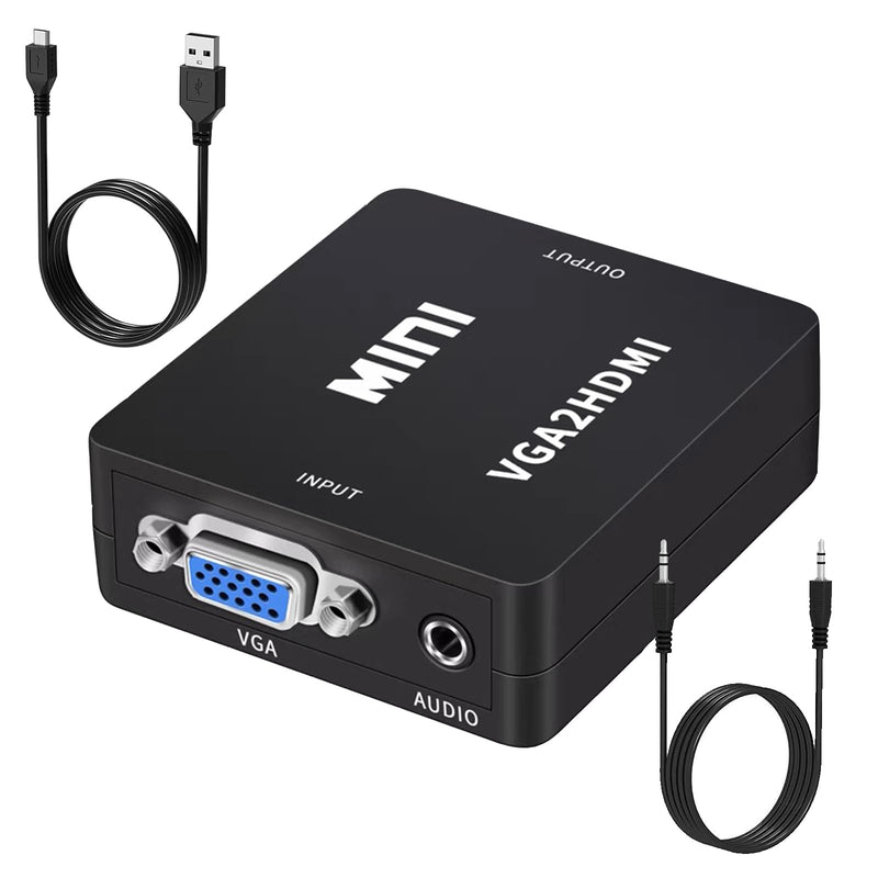 [AUSTRALIA] - VGA to HDMI Adapter with Audio, VGA to HDMI Converter, for VGA Computer/Laptop to HDMI Monitor/TV(Not Bidirectional) 