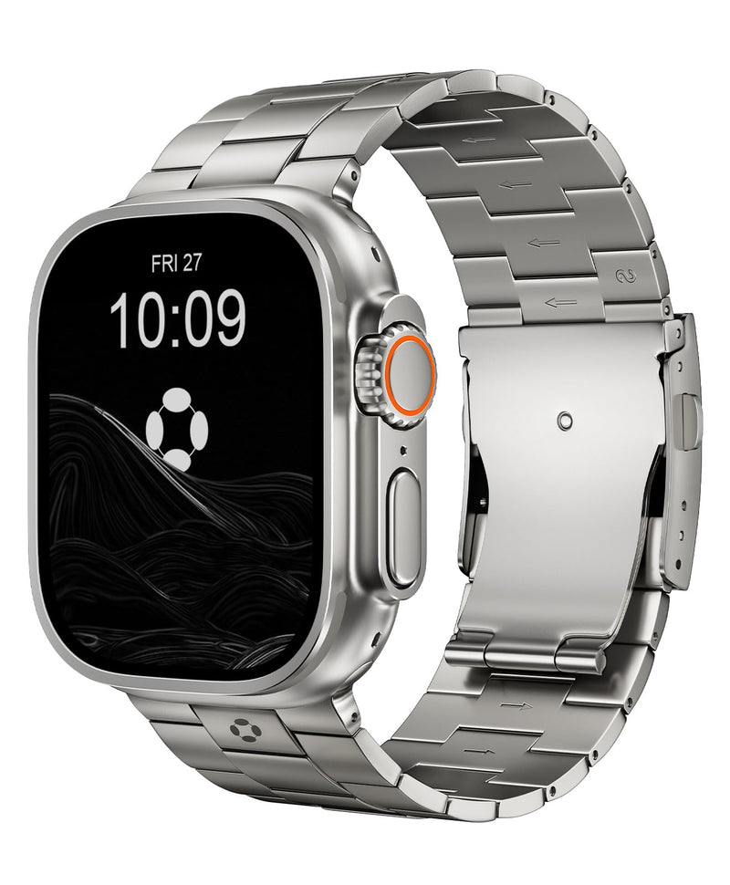 Titanium Watch Band Compatible with Apple Watch Ultra 3 & Ultra 2 1 49mm - 26mm Wide-Body Metal Apple Watch Ultra Band with Scratch Resistant DLC Coating for men - CRNS01 Business Series Titanium | 26mm Width