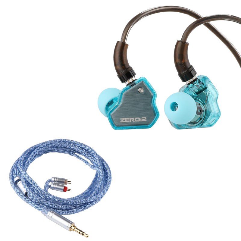 Linsoul 7Hz x Crinacle Zero:2 in Ear Monitor (Blue) + Tripowin Zonie IEM Cable (2pin-0.78mm, 3.5mm, Blue)