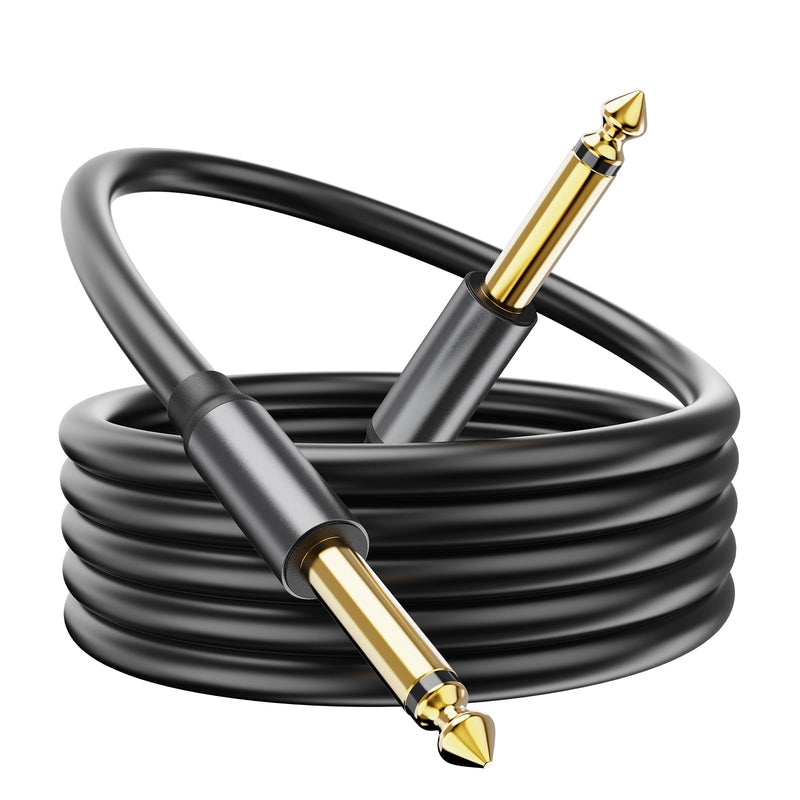 [AUSTRALIA] - Guitar Cable 10Ft, 1/4 Inch Instrument Cable, Soft Durable Electric Guitar - AMP Cord for Bass, Amplifier, Pedals, Guitar Chord with Improved Tin Plated Copper Core,Noise Free Black 10 Ft. 