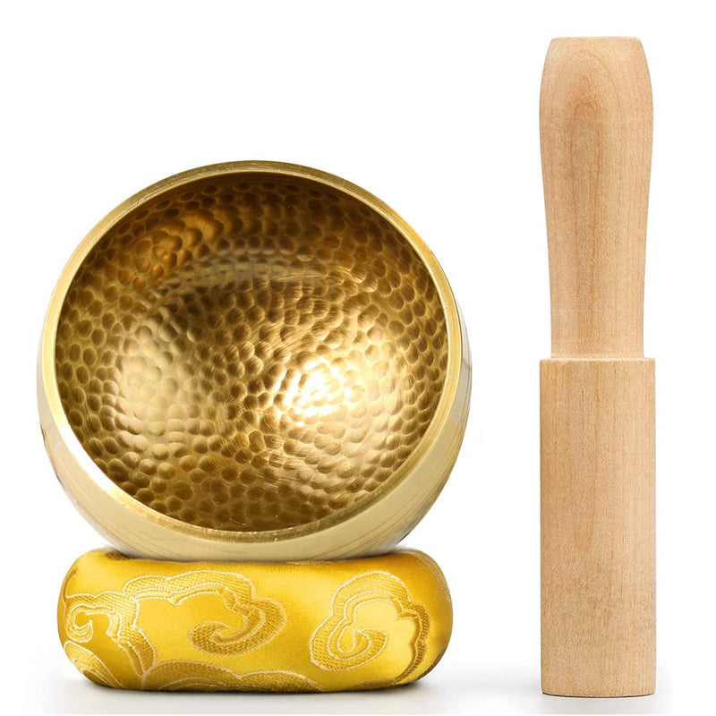 Tibetan Singing Bowl Set - Meditation Sound Bowl Cushion with Wooden Striker for Yoga, Meditation & Relaxation, Mindfulness,Chakra Healing, Stress Relief, Self-Regulation (3 inch) 3 inch