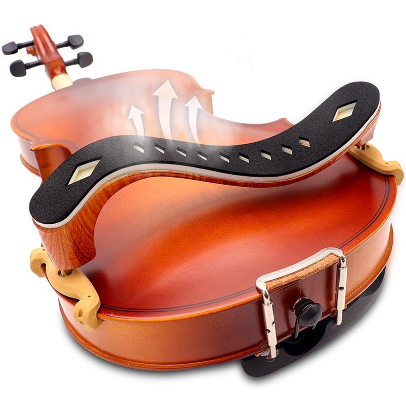 LMS Violin Shoulder Rest 4/4 3/4 Full Size, Hollowed Out Foam Shoulder Rest for Violin Accessories for Beginner Shoulder Rest Pad with Mute Rosin, Ergonomic for Prolonged Play (Brown, 4/4, 3/4) Brown