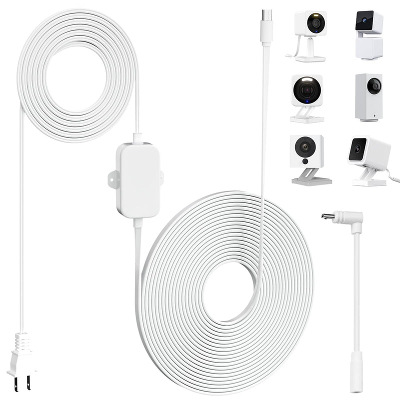 UYODM 30Ft/9m Outdoor Power Adapter for Wyze Cam Pan v3, Wyze Cam V4, Wyze OG, Wyze Cam v3 and v3 Pro, No Need Charging Head, Suitable for Indoor and Outdoor Use, IP67 Waterproof