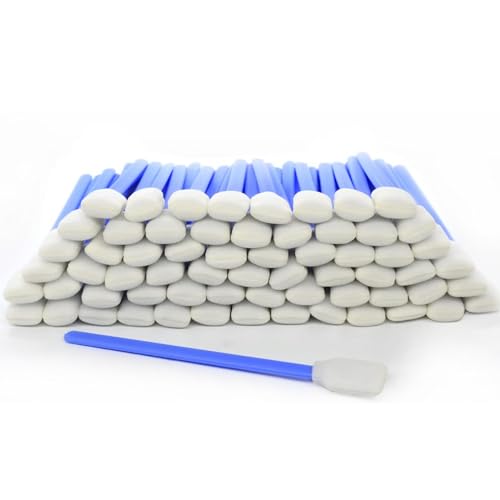 Wellgler's Foam Cleaning Swabs，Dust-Free Cleaning Sponge Tip Swabs for Printer Heads, Scanners, Camera Lenses, Electronics, Lab,Chip Hard Disk Industries, Optical Equipment(100pcs) Blue 100