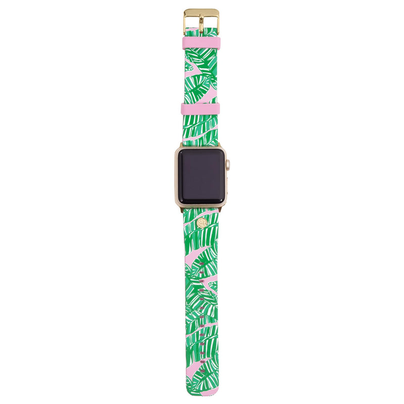 Lilly Pulitzer Silicone Smart Watch Band for Women, Sized to Fit 38mm 40mm 42mm & 44mm Smartwatches, Compatible with Apple Watch Series 1-6 and SE, Let's Go Bananas Pattern