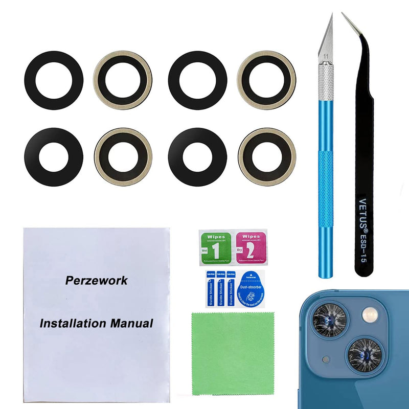 [AUSTRALIA] - 2 Set OEM Back Rear Camera Lens Glass Replacement for iPhone 13 and iPhone 13 Mini with pre-Installed Adhesive and Reparing Toolkit iPhone 13 / iPhone 13 mini 