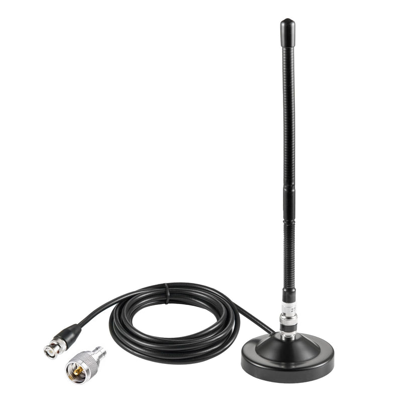 Long Range 27MHz Heavy Duty Magnetic Base Station Soft Whip CB Radio Antenna Kit for Cobra Midland Uniden Maxon President Anytone Vehicle Car Truck Mobile Handheld CB Radio Police Scanner, Eifagur Magnetic Base Antenna