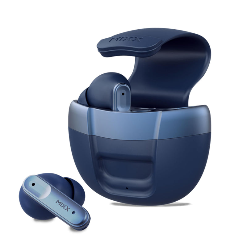 MIXX StreamBuds Solo 3 True Wireless Earbuds with Mic, Bluetooth 5.1, 18H Playtime, Quick Charge, Touch Controls, Compact Magnetic Charging Case, in-Ear Headphones for iPhone Android – Blue