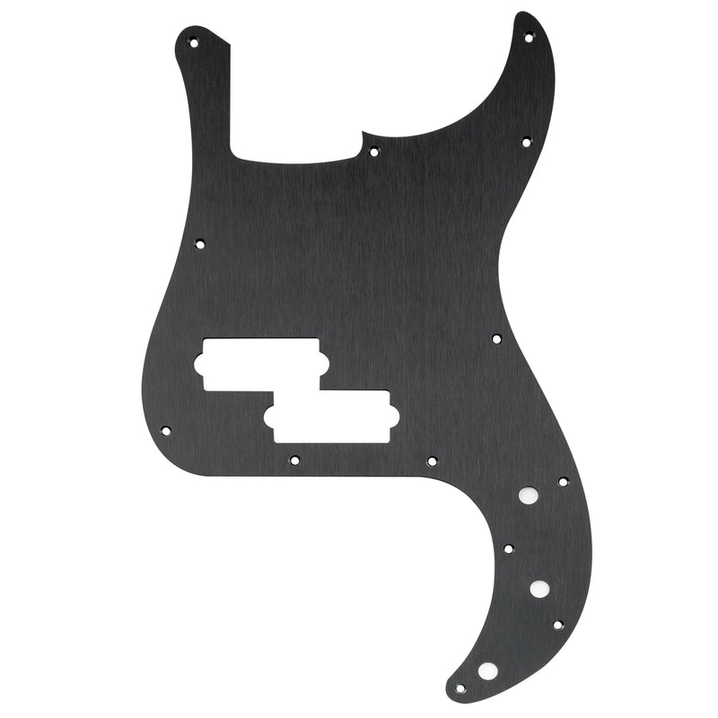 Musiclily Ultra 13 Holes Anodized Aluminum P-Bass Pickguard for American Fender Standard Precision Bass, Black