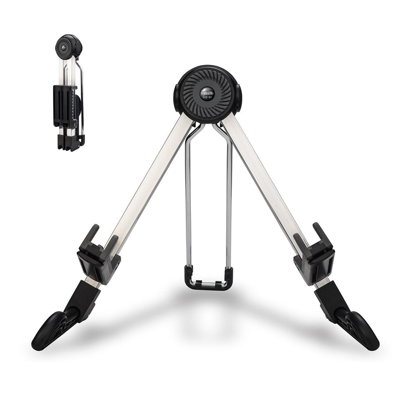 GUITTO Guitar Stand - Electric and Acoustic, Floor Standing Holder for Guitars, Bass, Banjo, Cello - Portable, Foldable, and Small A-Frame Design GGS-03 Black
