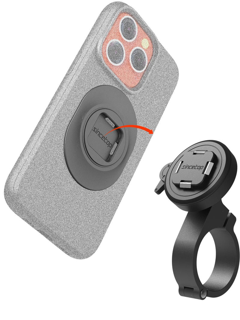 sincetop Bike/Motorcycle Phone Mount - Series Q [ Quad ] - Bicycle Handlebar Aluminum Cell Phone Holder - Quick Lock & Release - Compatible with Moto/Mountain/Road/Electric Bikes, and Scooters SE - Standard [SE] Handlebar Mount - Series Q