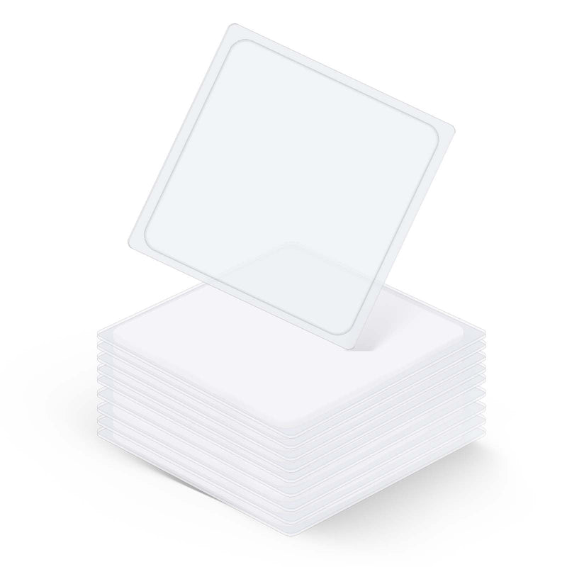 10Pcs Sticky Gel Pads Double Sided Adhesive Pads Removable Traceless Gripping Pad Anti-Slip Double Sided Gripping Pads Washable Reusable Anti Slip Pad for Car Dashboard Office Home(Transparent)