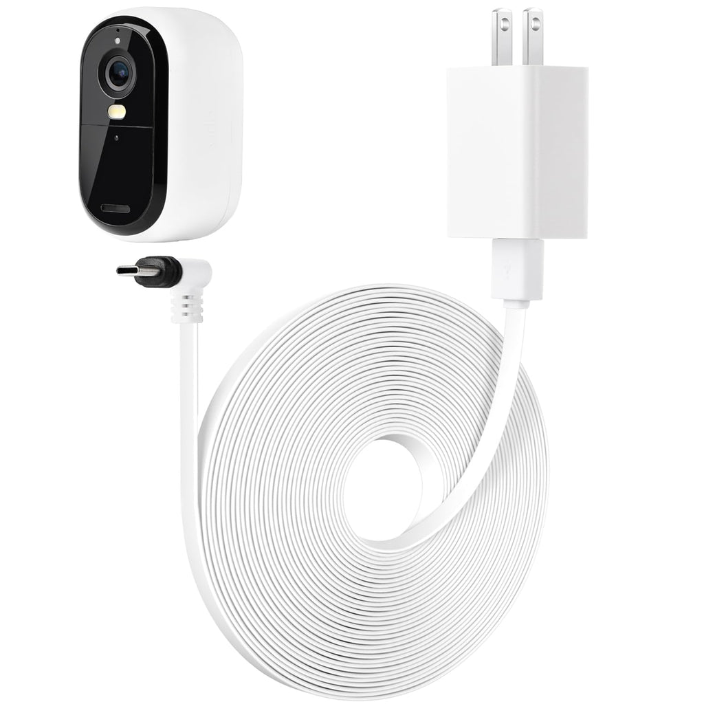 25FT Power Cable Compatible with Arlo Essential 2K Outdoor Security Camera (2nd Generation), Flat Charging Cable, Weatherproof Outdoor Power Cord Charging Your Camera Continuously 1