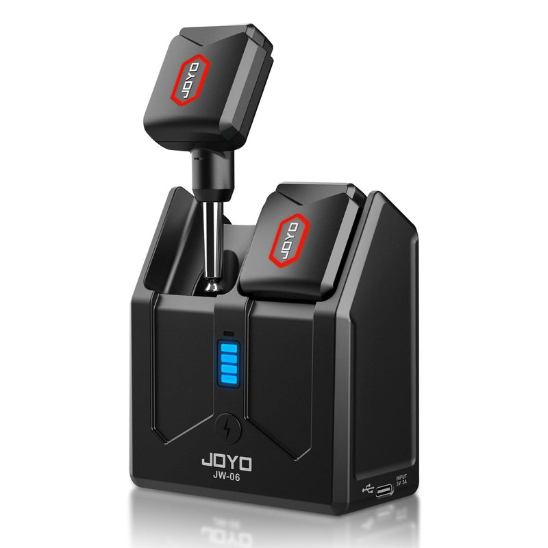 [AUSTRALIA] - JOYO Wireless Guitar System 5.8GHz Wireless Guitar Transmitter Receiver with Charging Box 4 Signal Channel for Guitar Bass Electric Instruments (JW-06) 5.8Ghz with Charging 