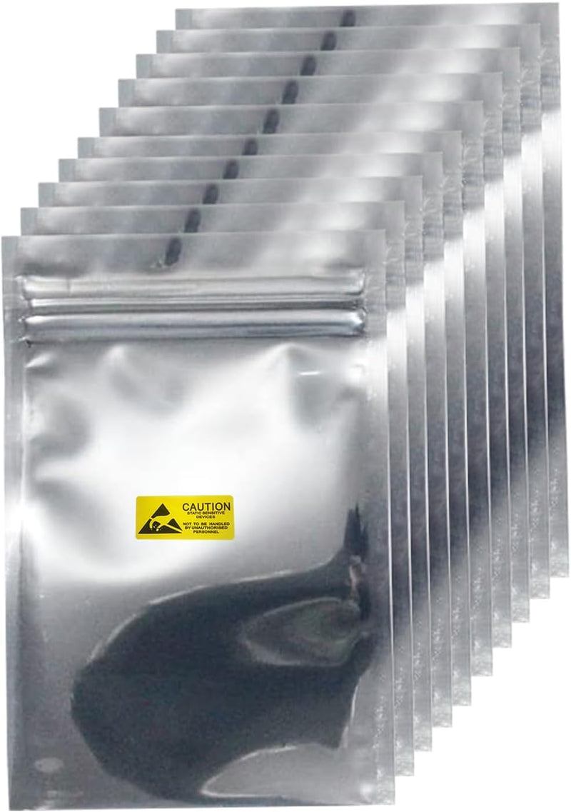 Antistatic Bags, 100pcs Resealable ESD Bags 3.2x4.7inches with Labels for GPU Hard Drive SSD HDD and Electronic Device (Ziplock-3.2X4.7-100pc) Ziplock-3.2X4.7-100pc