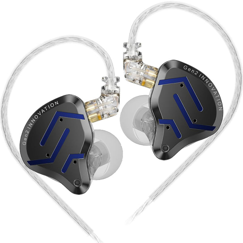 KZ ZSN PRO 2 HiFi IEM Earbud, Dynamic Driver and Balanced Armature Hybrid in-Ear Headphone,KZ Heavy Bass Music Wired Earphone (Glare Blue, Without mic)