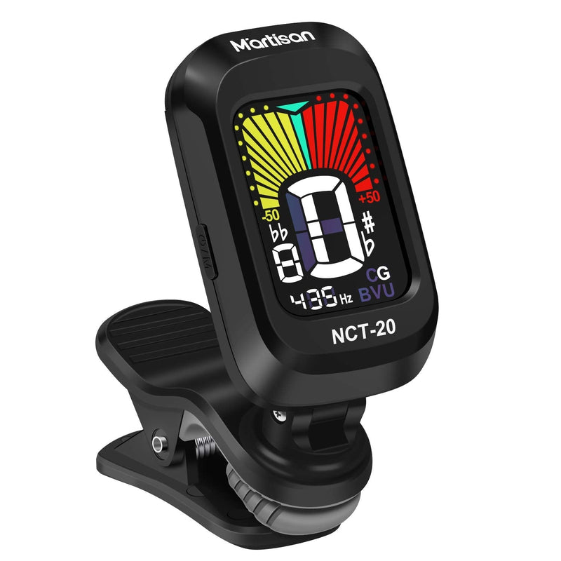 Clip-On Tuner for Guitar, Bass, Ukulele, Violin, Viola, Chromatic Tuning Modes, 360 Degree Rotating, Fast & Accurate, Easy to Use