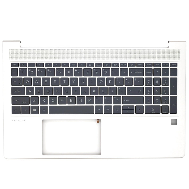 Palmrest with Backlit US Keyboard for HP ProBook 450 G8 455 G8 | Upper Case Top Cover Replacement,US keyboard,Silver,P/N M21742-001