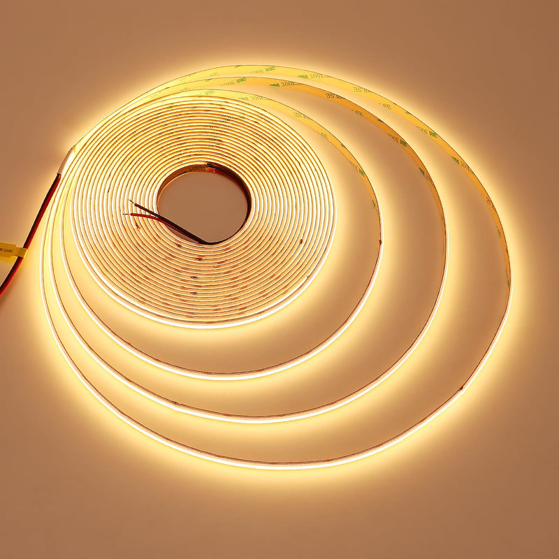 [AUSTRALIA] - JOYLIT 24V 32.8FT/10M COB LED Strip Lights 120° 2700K Warm White Indoor 384LEDs/M High Density 7650LM Super Bright CRI 90+ Dotless Adhesive LED Tape Light for Bedroom, Kitchen, Commercial 32.8FT DC 24V 384LEDs/M 