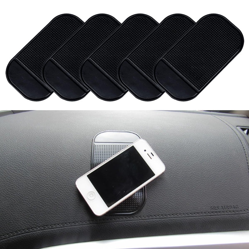 5PCS Car Dashboard Non-Slip Mat, Anti-Slide Sticky Multifunctional Pads for Auto Dashboard, Cell Phone Bracket Mat, Fit for Cell Phones, Keys, Sunglasses, GPS, Coins, Mirrors