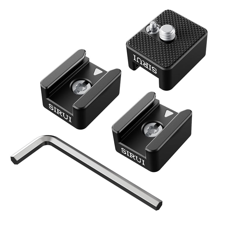 [AUSTRALIA] - SIRUI 3 Pack Camera Cold Shoe Mount Adapter with 1/4"-20 Thread for Camera Cage, Flash, LED Light, Monitor and Microphone, AM-CSA-3 Cold Shoe Set 