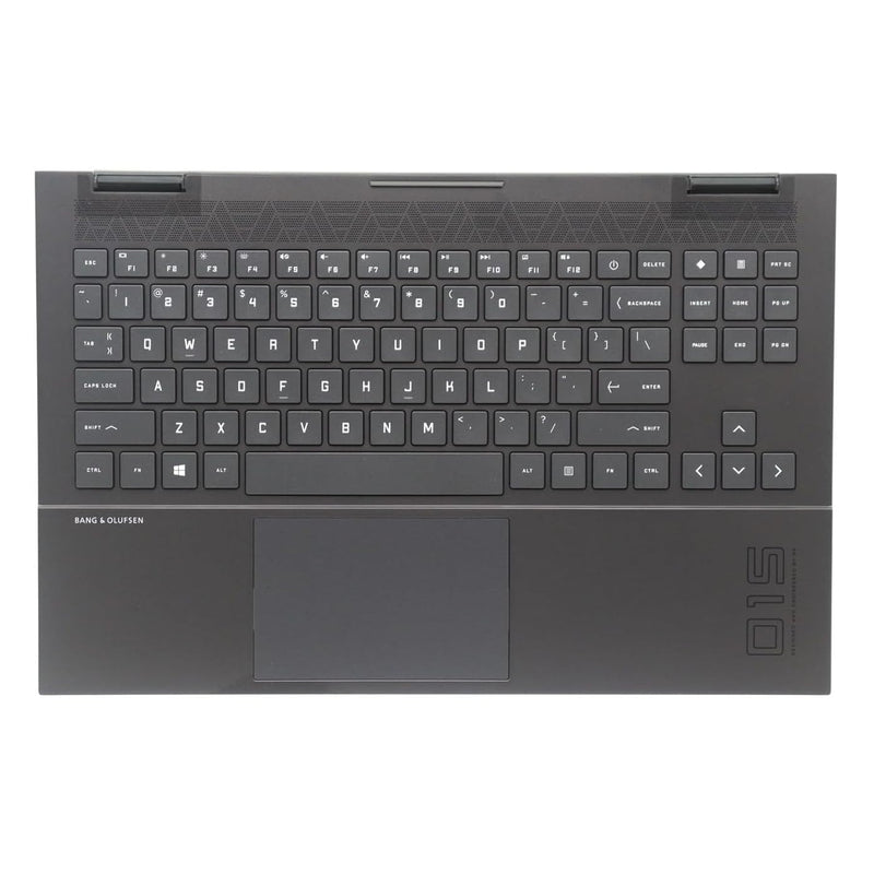 Replacement for HP OMEN 15-EK 15-EN 15Z-EN100 Laptop Upper Case Palmrest RGB Backlit Keyboard Touchpad Assembly Part M00667-001 Black