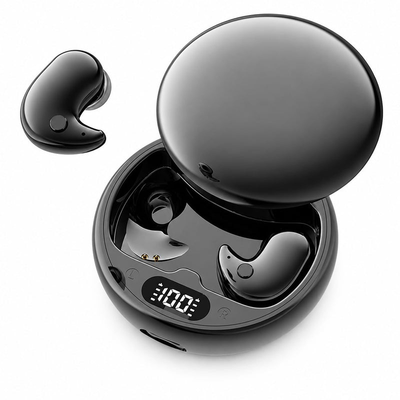 Invisible Sleep Wireless Earphone,Lightweight,Long Battery Life (black) | Ipx5 Waterproof Earbuds, Bluetooth 5.3, Painless Sleeping Earphones for Sensitive Sleeper Black