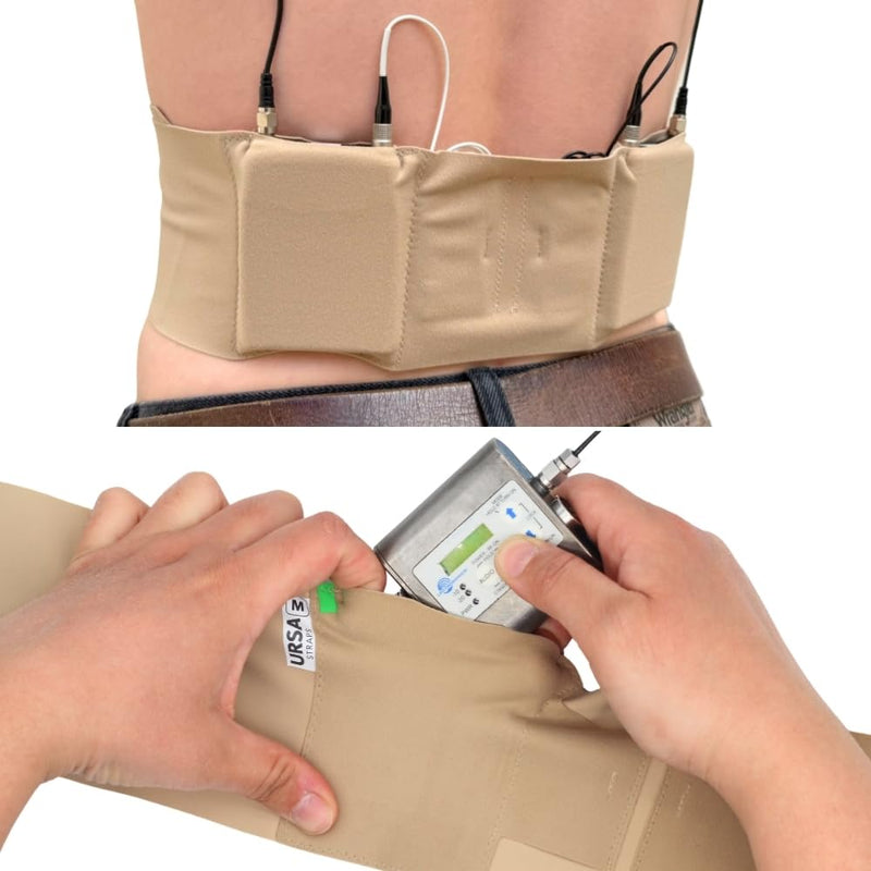 URSA Double Pouch Waist Strap - Ultra Slim, Breathable & Stretchy Microphone Transmitter Straps. Compatible with Most Transmitter/Receivers (Beige, Medium Waist) Beige