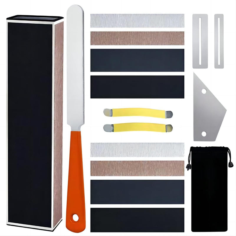 [AUSTRALIA] - 16PCs Guitar Diy Tools Fret File Crowning, Fret Rocker, Fret End Dressing File, Fret Wrap, Fret Leveling Beam, Fret Polishing Kit, Fingerboard Guards, String Spreaders Sanding Papers for Guitar Bass 