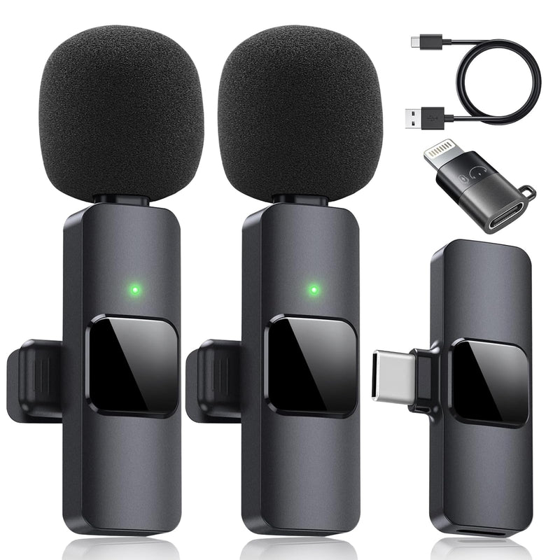 [AUSTRALIA] - Dual Wireless Lavalier Microphone for iPhone, iPad - Perfect for Video Conferencing, Recording, and Live Streaming 