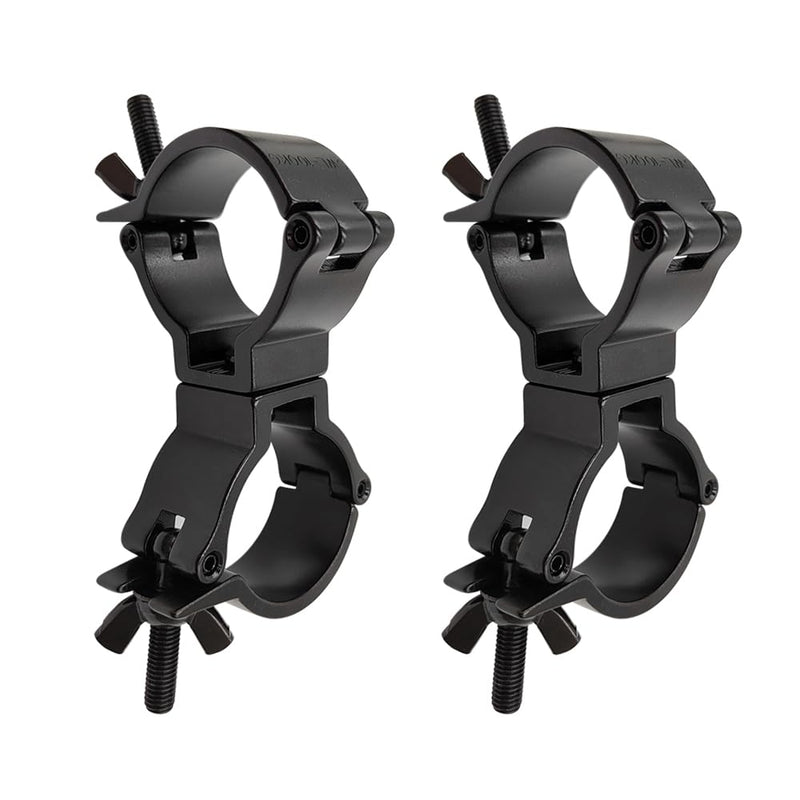 2 Inch Dual Truss Swivel Coupler Fit For 1.89-2inch OD Pipe Heavy Duty Aluminum Alloy 220 LBs Stage Lighting Clamp 2Pack Black