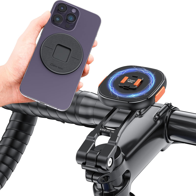 MG18L Claw MINI Magnetic Phone Mount Road bike mobile phone holder, iding bracket special shock absorption fixed mountain bike motorcycle navigation triangle(Triangle Type) Triangle Type
