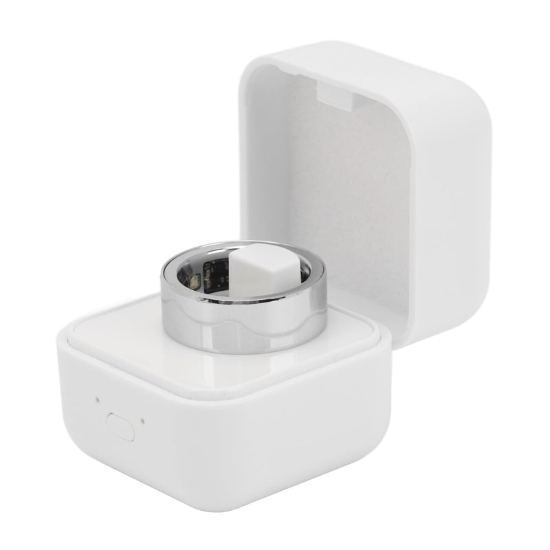 Smart Ring for iOS, Body Temperature Monitoring, Sleep Tracking, Step Counter, Phone Camera Control, IPX8 Waterproof, Charging Case, Stylish and Light (No. 20)