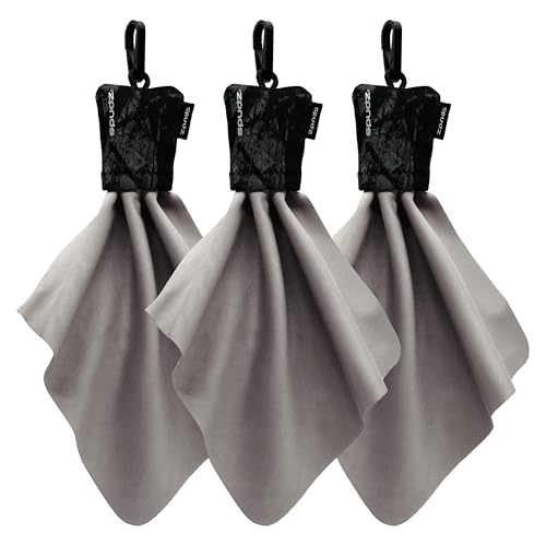 SPUDZ Classic Microfiber Lens Cleaner – Clip-On Pouch, Washable – for Binoculars, Scopes, Glasses, Screens | Classic | Stealth Shadow, 6 x 6 Inch (3-Pack) 6 x 6 Inch (3-Pack)
