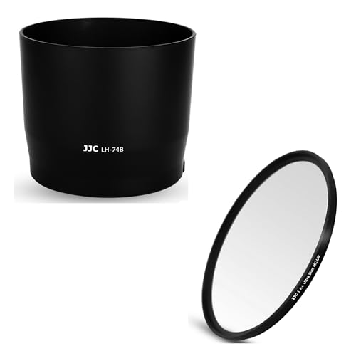 JJC ET-74B Bayonet Lens Hood + 67mm UV Filter for Canon RF 100-400mm f/5.6-8 is USM and Canon EF 70-300mm f/4-5.6 is II USM Lens