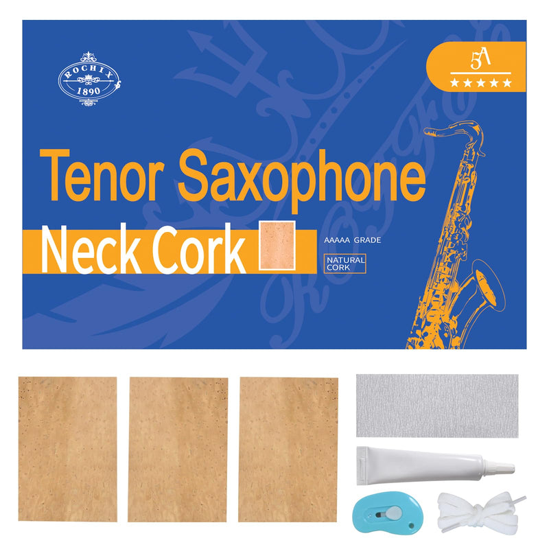 [AUSTRALIA] - Tenor Saxophone Sax Joint Cork Replacement Kit, Saxophone Cork, Glue, Knife, Taping and Sandpaper 