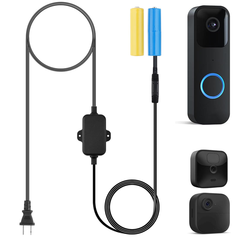 20Ft/6m Charging Cable Power Adapter Designed for Blink Video Doorbell (Replace Battery), Blink Outdoor 4 (4th Gen) & XT3, Doorbell Transformer with IP67 Weatherproof Power Cable Black