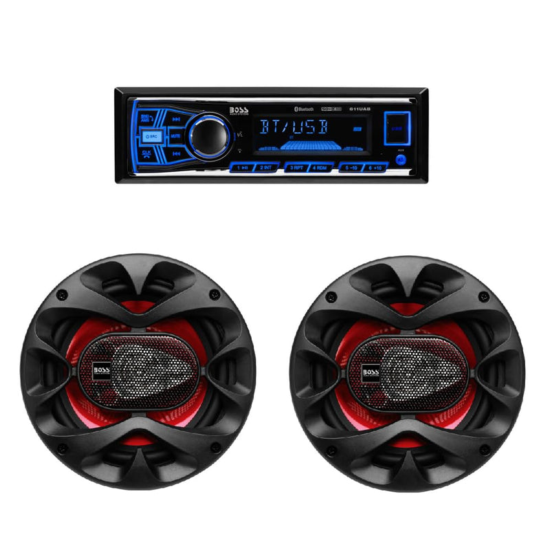 BOSS Audio Systems Car Stereo System - Bluetooth Radio + Two 6.5 Inch Car Speakers