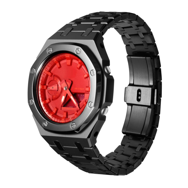 BMT GA2100 Band Case Mod Kit, All Stainless Steel Strap Bezel Replacement Accessories Compatible with Men's Watches G-Shock GA-2100/GA-2110/GA-B2100 Matte Black