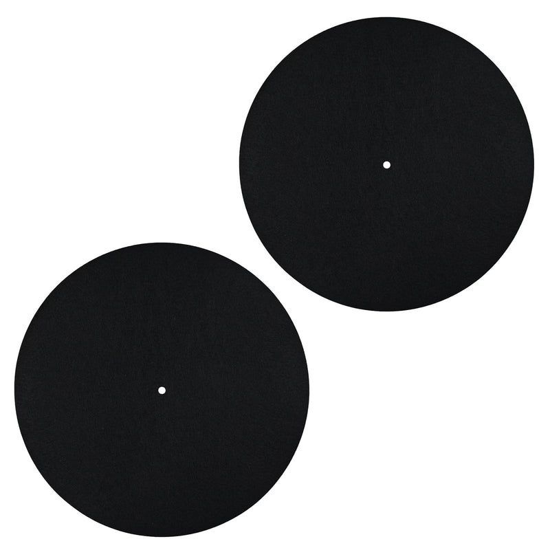 [AUSTRALIA] - 2pcs Record Player Mat, 12 Inch Anti-Slip & Anti-Static Felt Record Pad Turntable Slipmat Wool Turntable Platter Mat Record Player Protective Mat for Home Record Players (Black) 