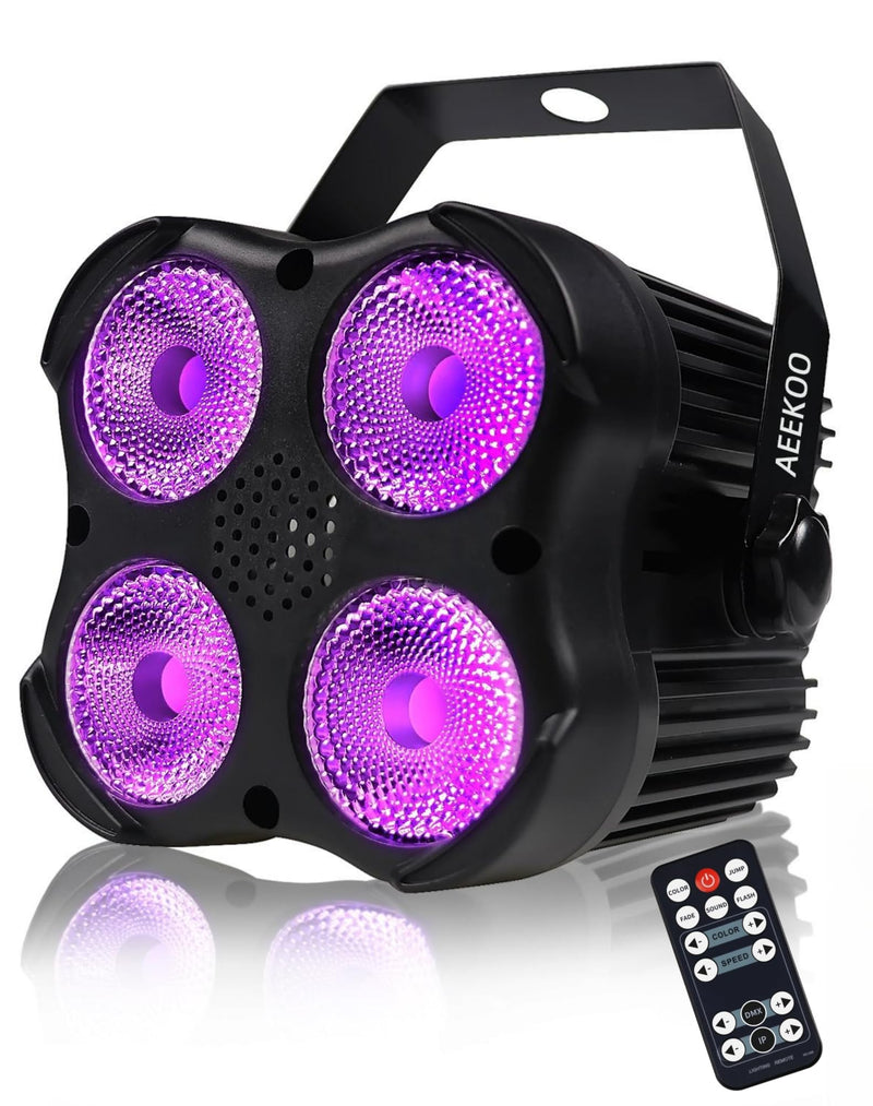 DJ Par Lights, RGBW LED Par Light with Sound Activated and Remote, DMX Stage Uplighting for Event Wedding Church Festival Stage Lighting﻿﻿