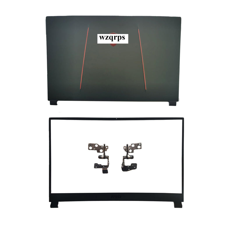 Replacement Laptop LCD Cover Back Rear Top Lid with Front Bezel Hinges for MSI GE75 GP75 GR75 GL75 Raider 8SG 8SF 8RE 8RF MS-17E1 E2 MS-17E4 MS-17E7 3077E2A211Y311 3077E2A213Y 3077E2A213 Black