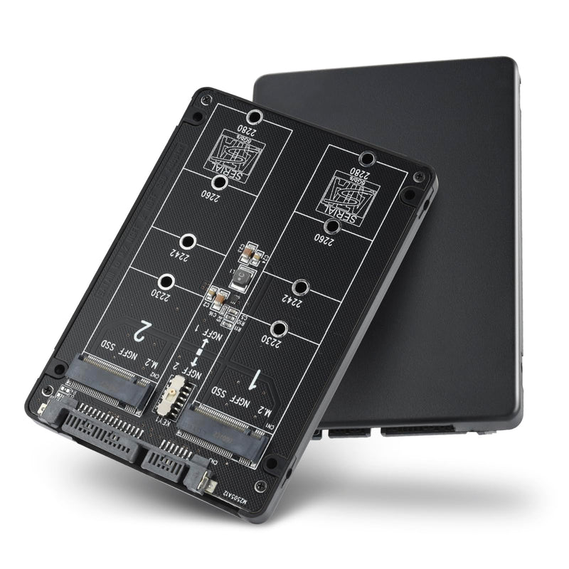 ELUTENG M.2 SATA NGFF to SATA Adapter (Not Support NVME/ M.2 PCIE) 6Gbps Dual NGFF MSATA Adapter B Key/ B&M Key SSD to 2.5" SATA III Converter Adapter Max 4TB Support 2230 2242 2260 2280 SSDs